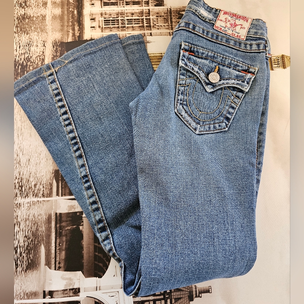 True Religion joey boot cut Denim Jeans light Wash women's size 25x29